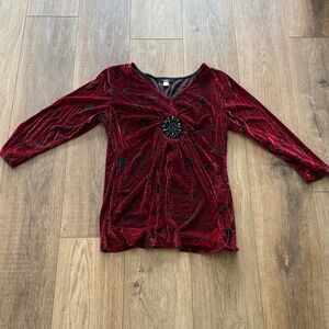 💟Chic Velvet Women's Top with Embellishment